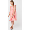 Mila Ruffle Tie Back Dress, Coral Cotton Muslin - Dresses - 9