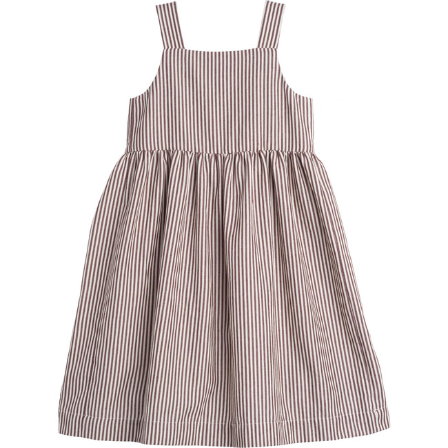 Olympia Button Front Dress, Mocha Stripe - Dresses - 3