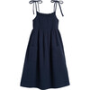 Rosie Smocked Dress, Navy Cotton Muslin - Dresses - 1 - thumbnail