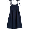 Rosie Smocked Dress, Navy Cotton Muslin - Dresses - 3