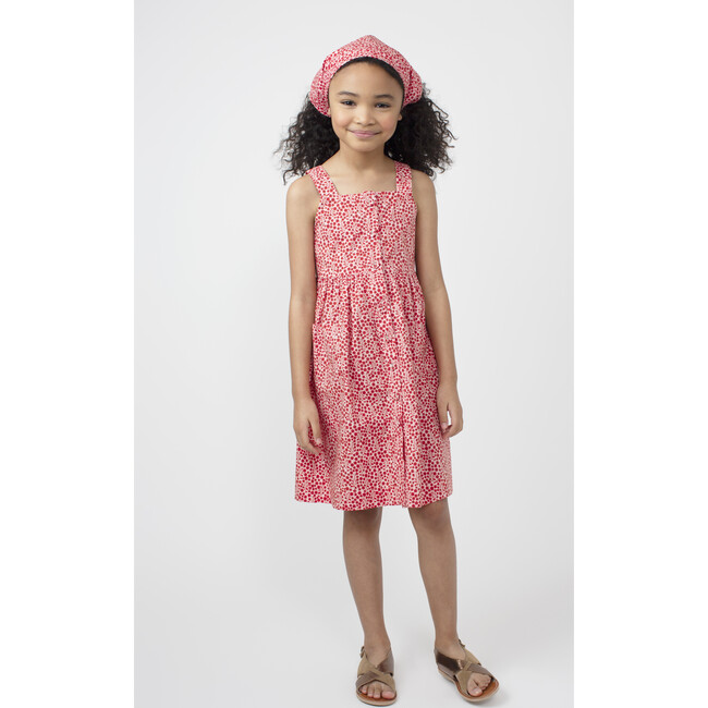 Olympia Button Front Dress, Pink Ditsy Floral - Dresses - 2