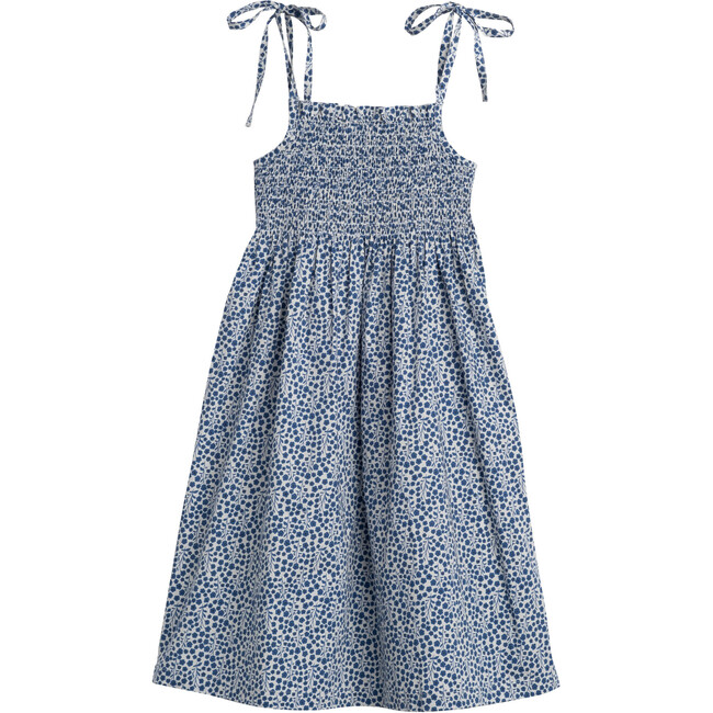 Rosie Smocked Dress, Blue Ditsy Floral - Dresses - 3