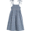 Rosie Smocked Dress, Blue Ditsy Floral - Dresses - 3