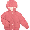 Ellis Down Puffer Jacket with Hood, Rose - Jackets - 1 - thumbnail