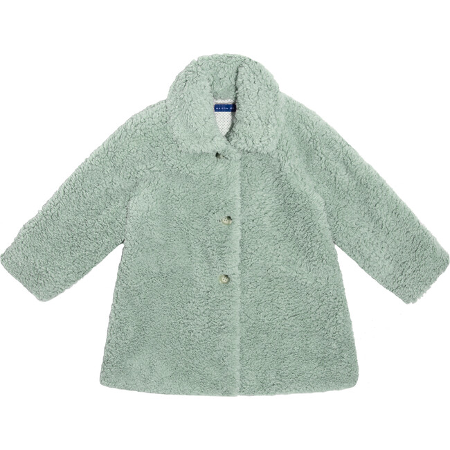 Sabrina Teddy Coat, Dusty Sage - Fur & Faux Fur Coats - 1