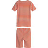 Emerson Short Sleeve Pajama Set, Coral Multi Stripe - Pajamas - 3