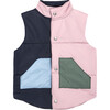 Emery Color Blocked-Puffer Vest, Pink Multi - Vests - 1 - thumbnail