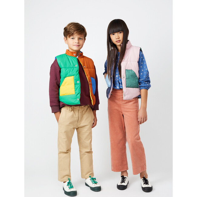 Emery Color Blocked-Puffer Vest, Pink Multi - Vests - 4