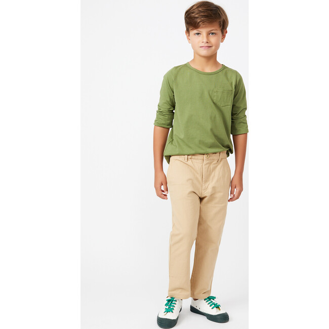 Drew Long Sleeve Pocket Tee, Green - Tees - 3