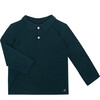 Finley Long Sleeve Polo, Navy & Hunter Green Stripe - Shirts - 1 - thumbnail