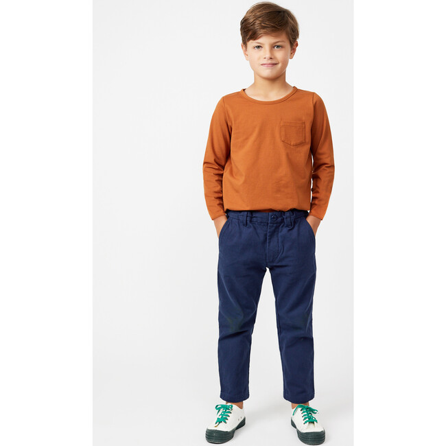 Drew Long Sleeve Pocket Tee, Caramel - Tees - 3