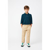 Finley Long Sleeve Polo, Navy & Hunter Green Stripe - Shirts - 3