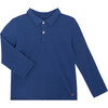 Finley Long Sleeve Polo, Blue - Shirts - 1 - thumbnail