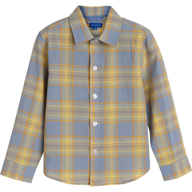 Max Button Down, Blue Yellow Check