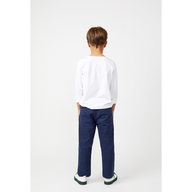 Drew Long Sleeve Pocket Tee, White - Tees - 4