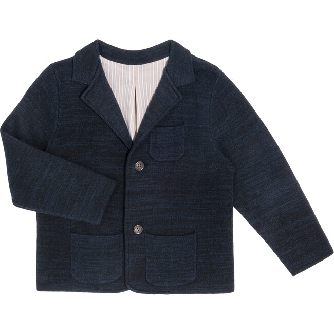Milo Knit Blazer, Navy - Blazers - 1