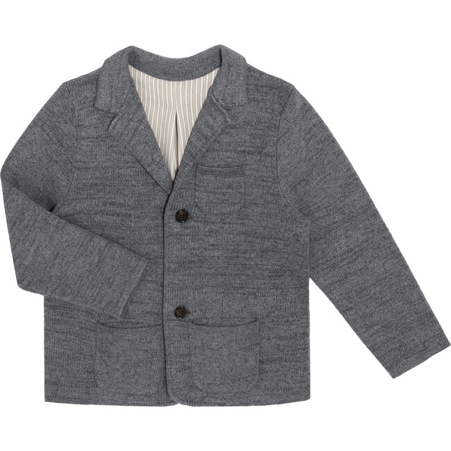 Milo Knit Blazer, Heather Grey - Blazers - 1