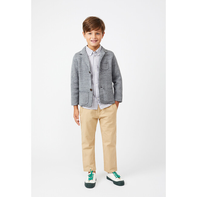 Milo Knit Blazer, Heather Grey - Blazers - 3