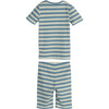 Emerson Short Sleeve Pajama Set, Blue Multi Stripe - Pajamas - 3 - thumbnail