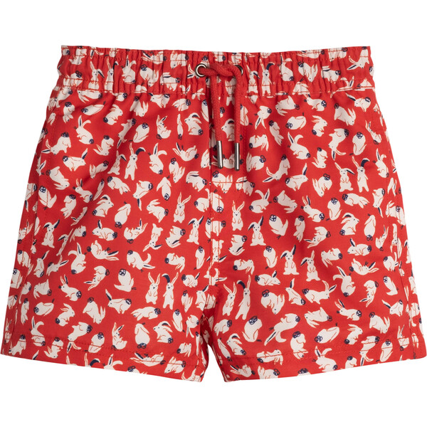 Brooks Boys Swim Trunk, Red Scattered Bunnies - Maison Me Exclusives ...