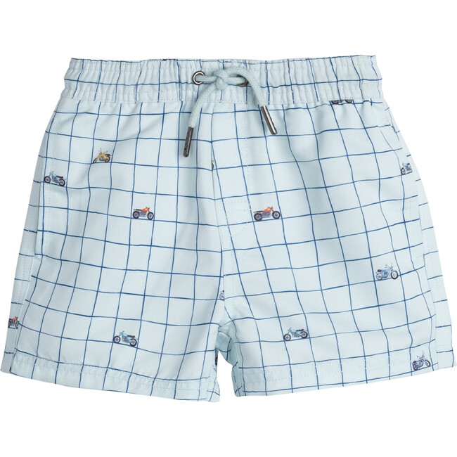 Brooks Boys Swim Trunk, Sky Moto - Swim Trunks - 1