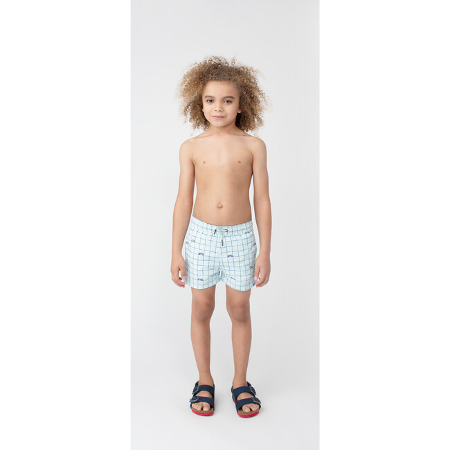 Brooks Boys Swim Trunk, Sky Moto - Swim Trunks - 2