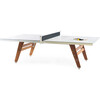 Stationary Ping Pong Table, White/Wood - Ping Pong Tables - 1 - thumbnail