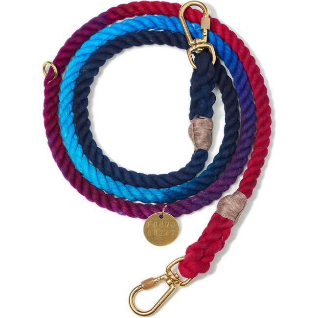 Ombre Cotton Rope Cat & Dog Adjustable Leash, Dark Multi - Collars, Leashes & Harnesses - 1