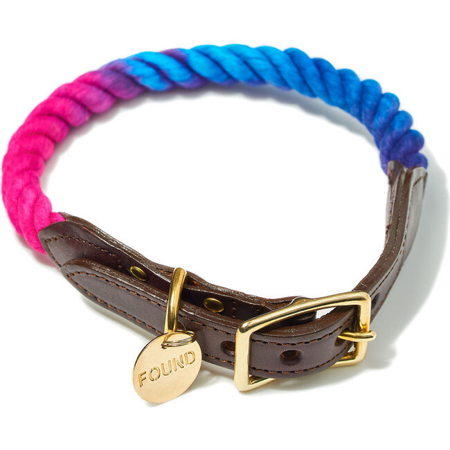 Ombre Cotton Rope Cat & Dog Collar, Dark Multi