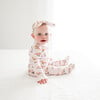 Pink Fox Ruffle Footie - Rompers - 4