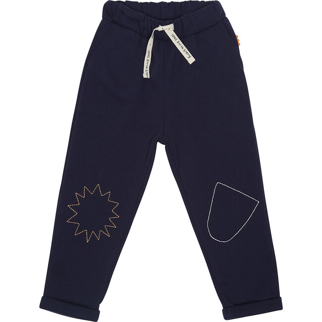 Kid Embroidered Jogger, Navy - Sweatpants - 1