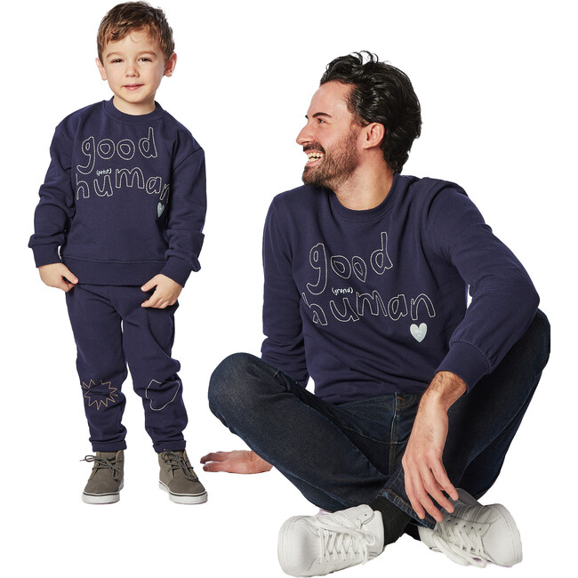 Kid Embroidered Jogger, Navy - Sweatpants - 3