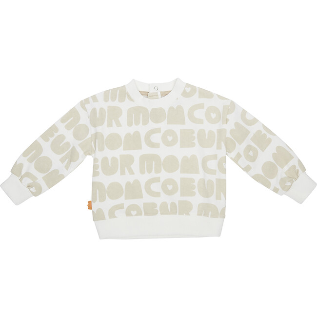 Mon Coeur All-Over Baby Sweatshirt, Beige - Sweatshirts - 1