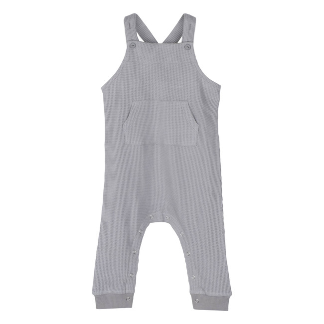 Baby Neal Waffle Overall, Pale Blue - Overalls - 1