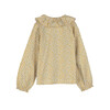 Lilliana Long Sleeve Collared Top, Marigold Ditsy Floral - Shirts - 2