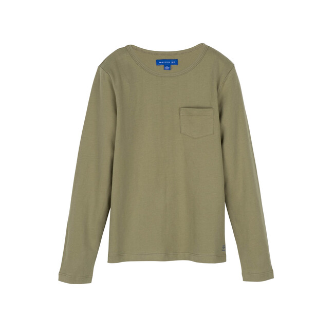 Drew Long Sleeve Tee, Dark Dusty Sage - Shirts - 1