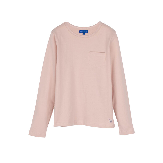 Drew Long Sleeve Tee, Blush - Shirts - 1