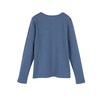 Drew Long Sleeve Tee, Dark Dusty Blue - Shirts - 2