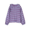 Lilliana Long Sleeve Collared Top, Lavender Multi Plaid - Shirts - 3