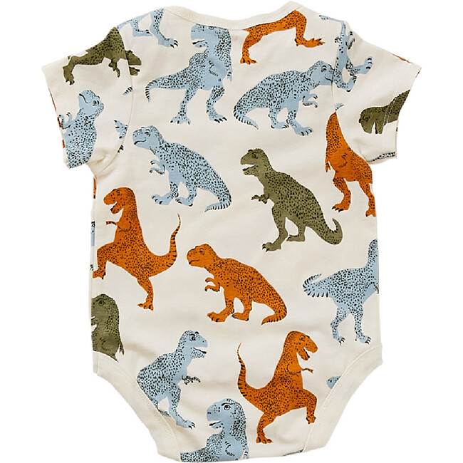 Organic Bodysuit, Multi T-Rex - Onesies - 5