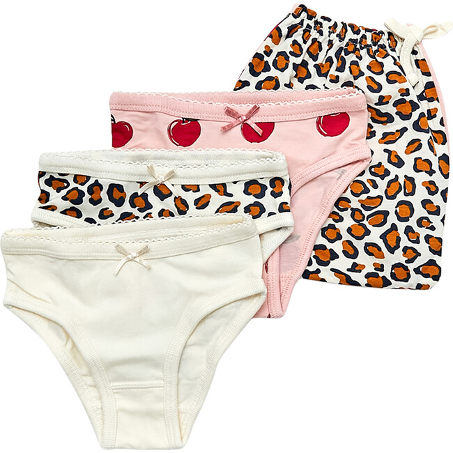 3-Pack Organic Undies, Leopard & Apples - Underwear - 1