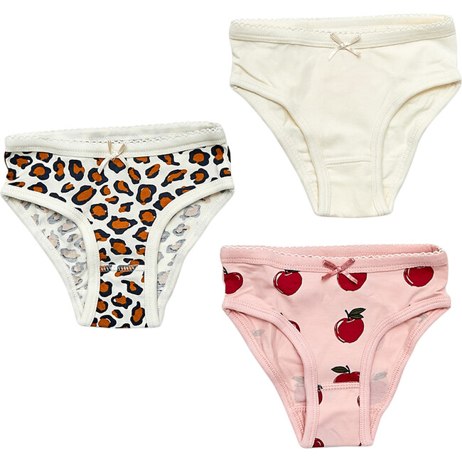 3-Pack Organic Undies, Leopard & Apples - Underwear - 2