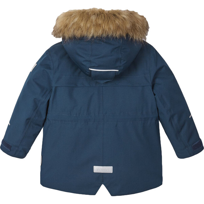 Mutka Reimatec Winter Jacket with a Faux Fur Hood, Navy