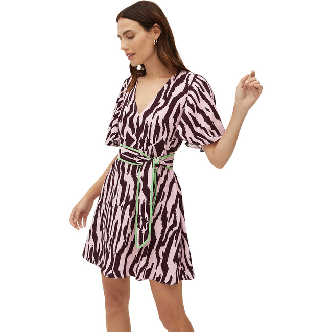 Women's Tabitha Dress, Pixelated Zebra Pink - Dresses - 1