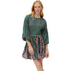 Women's Ella Dress, Pixelated Zebra Green - Dresses - 1 - thumbnail