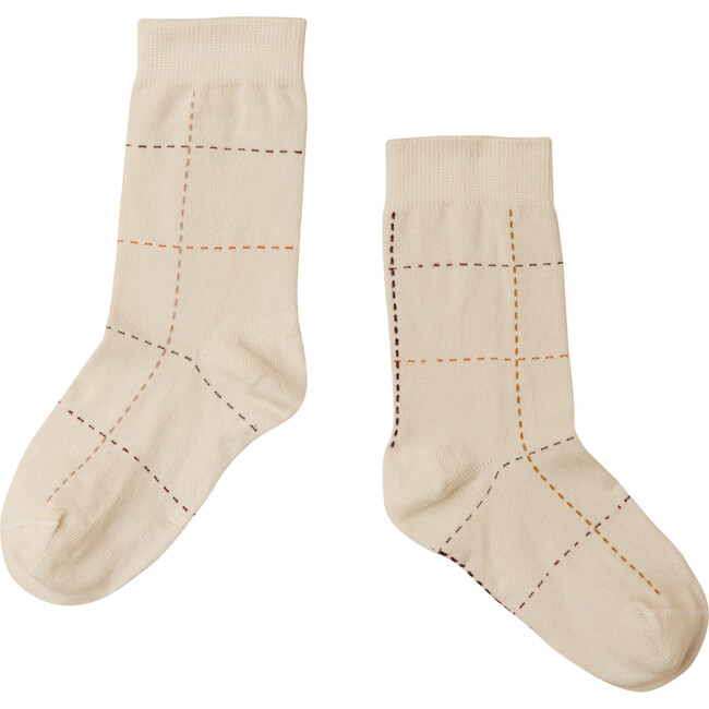 Windowpane Socks, Off White