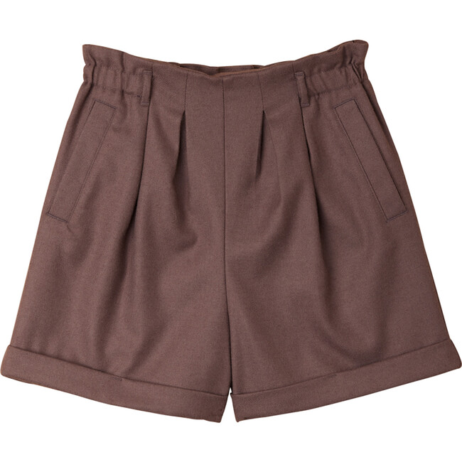 Paperbag Waist Shorts, Peppercorn - Shorts - 1