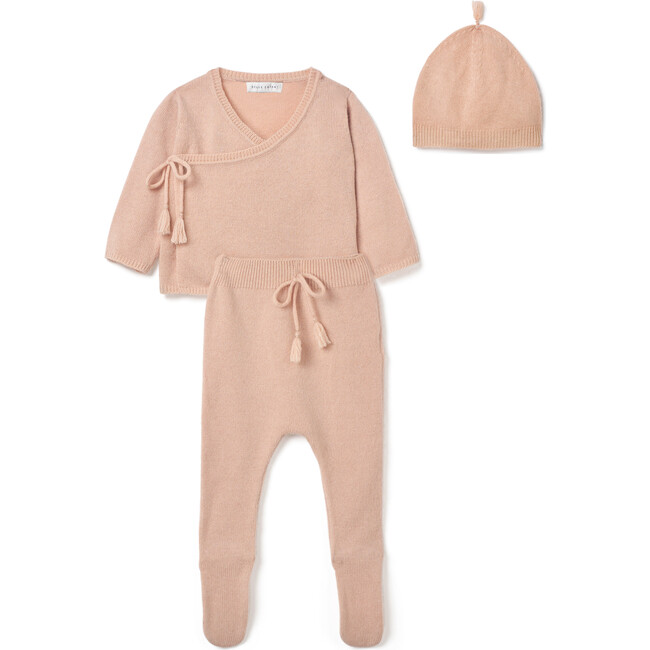 Wrap Top Leggings and Tassel Hat Set, Peach - Mixed Apparel Set - 1