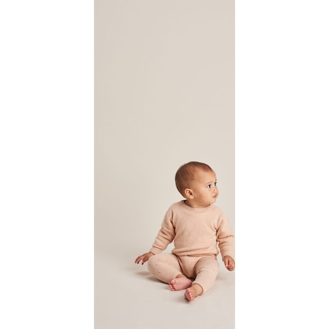 Pointelle Romper, Peach - Rompers - 2