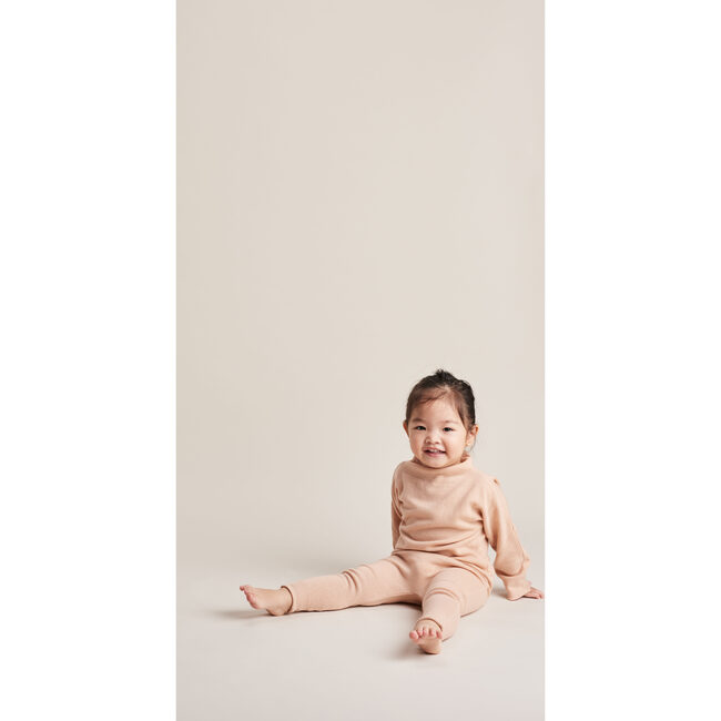 Funnel Sweater and Footless Leggings Set, Peach - Mixed Apparel Set - 3